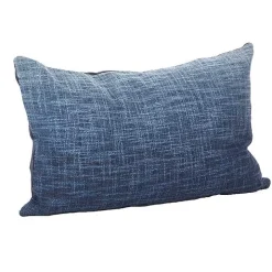Blue Ombre Down Filled Lumbar Throw Pillow