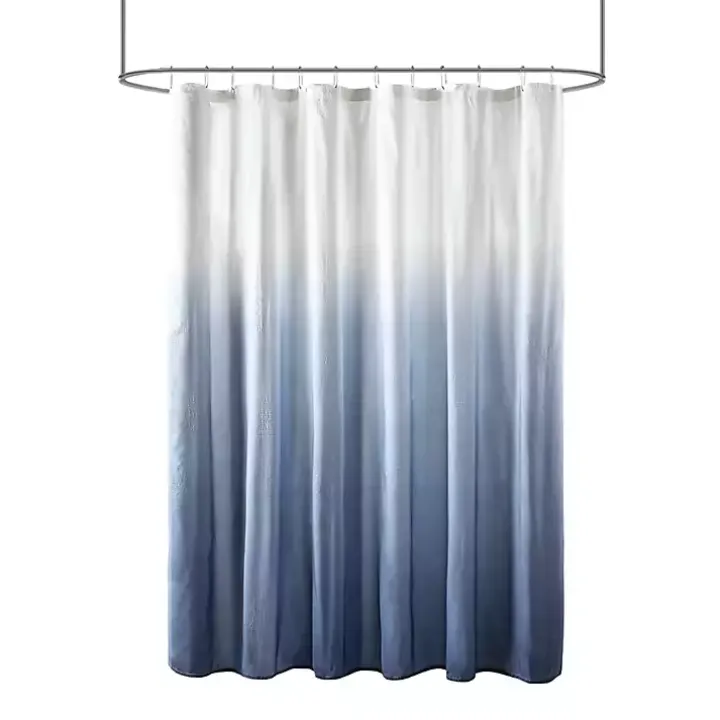 Blue Ombre Seersucker Shower Curtain