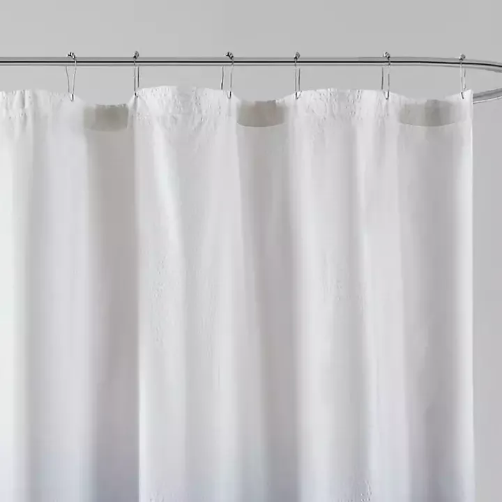 Blue Ombre Seersucker Shower Curtain