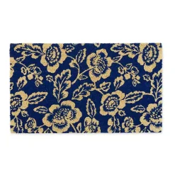 Blue Peonies Coir Doormat