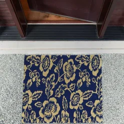 Blue Peonies Coir Doormat
