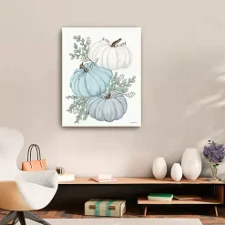 Blue Pumpkin Trio Canvas Print