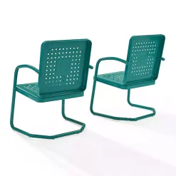 Blue Retro Basket Weave Chairs, Set of 2