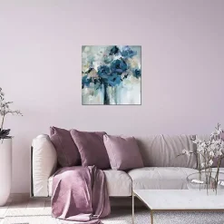 Blue Rose Splash Canvas Art Print