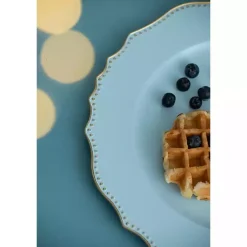 Blue Scalloped Beaded Rim Chargers, Set of 4