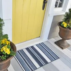 Blue Shades Striped Indoor/Outdoor Scatter Rug