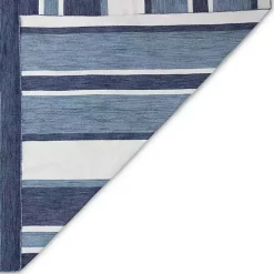 Blue Shades Striped Indoor/Outdoor Area Rug, 5x7