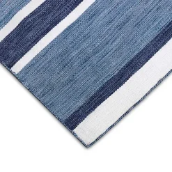 Blue Shades Striped Indoor/Outdoor Area Rug, 5x7
