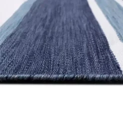 Blue Shades Striped Indoor/Outdoor Area Rug, 5x7