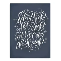 Blue Silent Night Christmas Wall Plaque