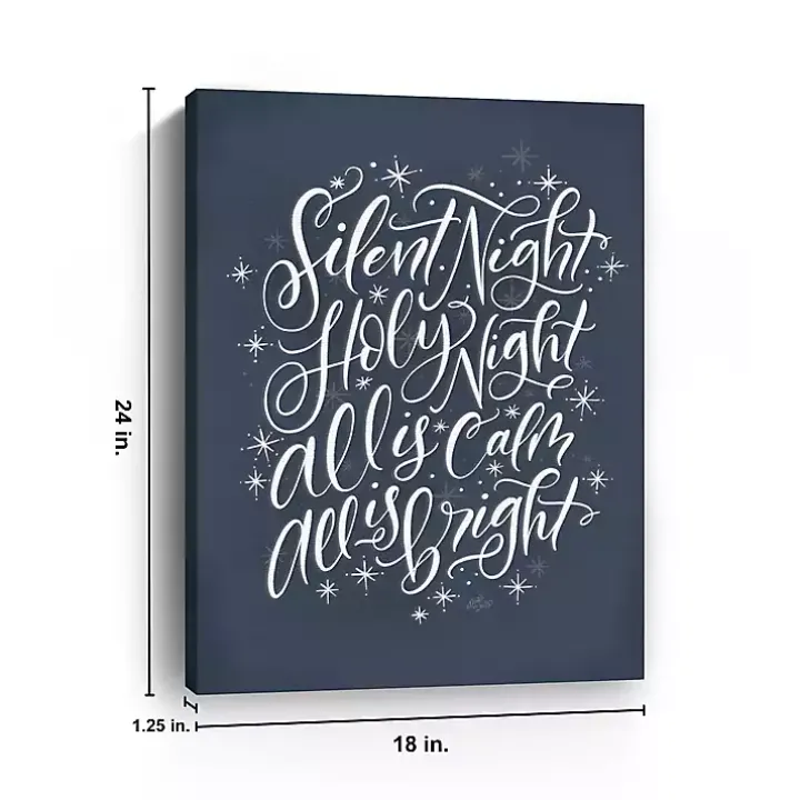 Blue Silent Night Christmas Wall Plaque