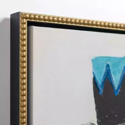 Blue Sketched Nutcracker Framed Canvas Art Print