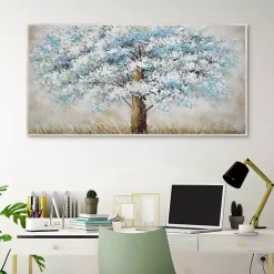 Blue Solitude Framed Canvas Art Print