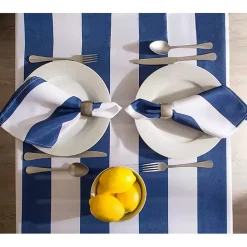 Blue Stripe Outdoor Table Cloth, 84 in.