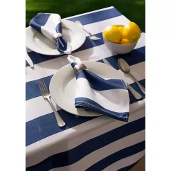 Blue Stripe Outdoor Table Cloth, 84 in.