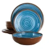 Blue Swirl Melamine 12-pc. Dinnerware Set