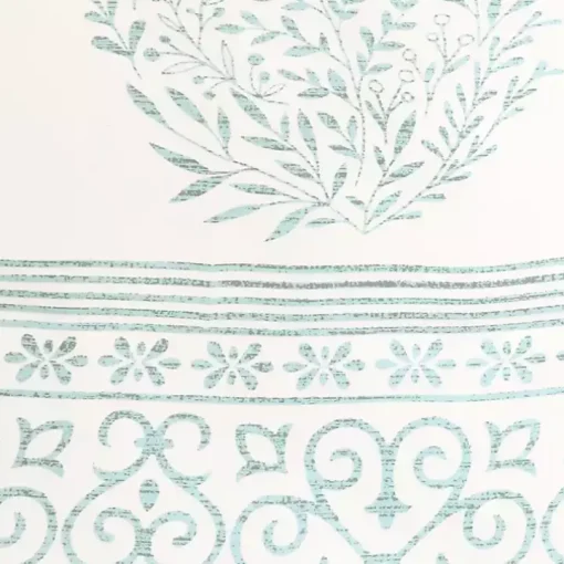 Blue Teardrop Leaves Curtain Panel Set, 84 in.