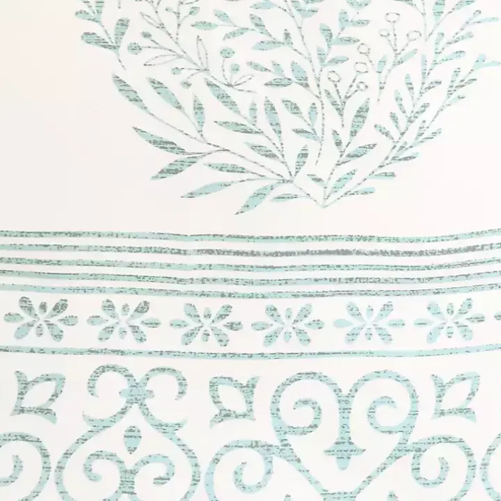 Blue Teardrop Leaves Curtain Panel Set, 84 in.