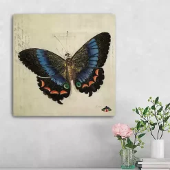 Blue Vintage Butterfly Canvas Art Print