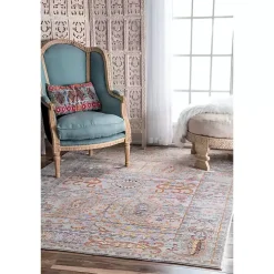 Blue Vintage Killian Area Rug, 5x8