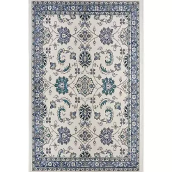 Blue Vintage Medallion Indoor/Outdoor Rug, 4x6