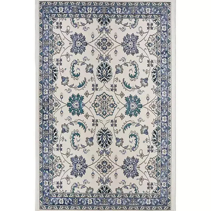 Blue Vintage Medallion Indoor/Outdoor Rug, 4x6