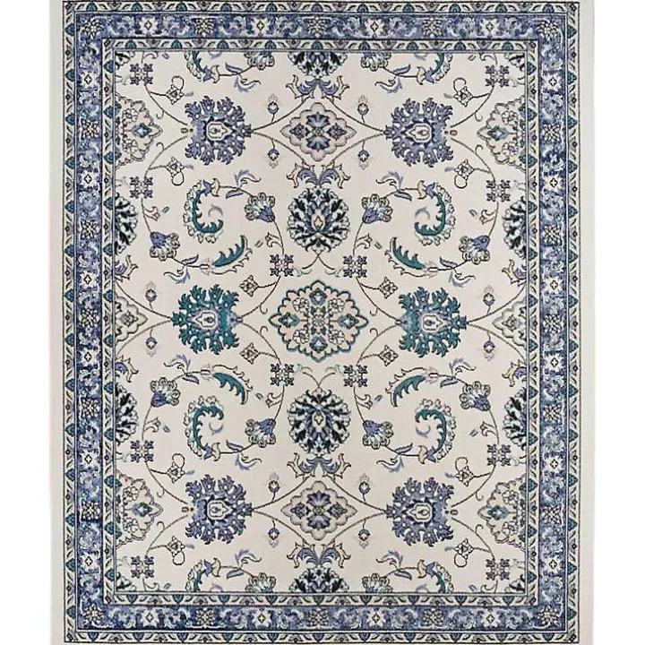 Blue Vintage Medallion Indoor/Outdoor Rug, 8x10