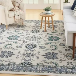 Blue Vintage Medallion Indoor/Outdoor Rug, 8x10