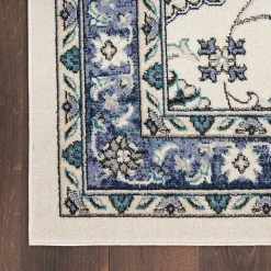 Blue Vintage Medallion Indoor/Outdoor Rug, 4x6