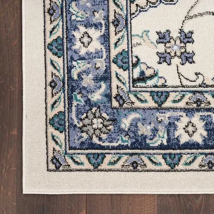 Blue Vintage Medallion Indoor/Outdoor Rug, 4x6