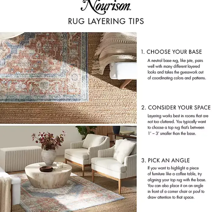 Blue Vintage Medallion Indoor/Outdoor Rug, 4x6