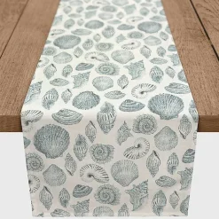 Blue Vintage Seashells Table Runner, 72 in.