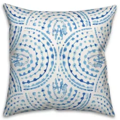 Blue Watercolor Arc Outdoor Throw Pillow