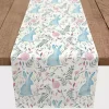 Blue Watercolor Rabbit Table Runner, 90 in.