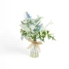 Blue Wildflower Arrangement in Glass Vase