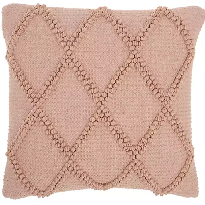 Blush Diamond Lattice Throw Pillow