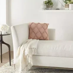 Blush Diamond Lattice Throw Pillow