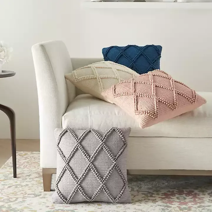 Blush Diamond Lattice Throw Pillow