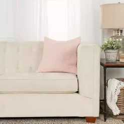 Blush Woven Nubby Pillow