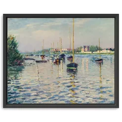 Boats at Anchor on Seine Canvas Print, 22x18 in.