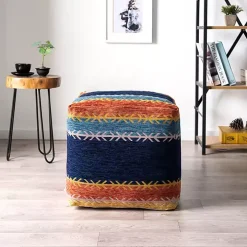 Boho Turkish Stripe Ultra-Soft Pouf