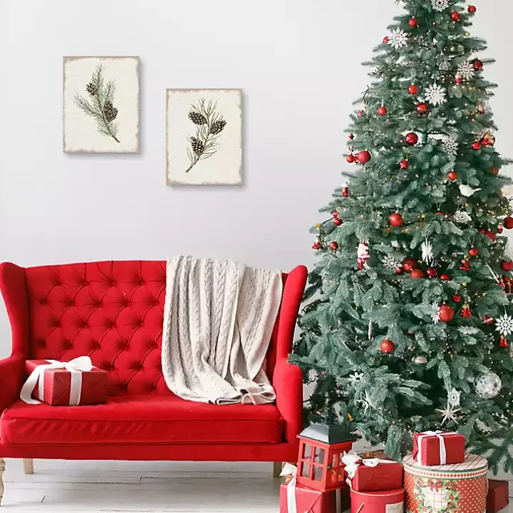 Botanical Pine Spruce Canvas Art Prints, Set of 2