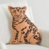 Boucle Leopard Shaped Accent Pillow