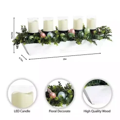 Boxwood and Easter Eggs LED Candle Centerpiece