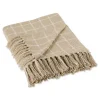 Brandy Tan Plaid Fringed Throw
