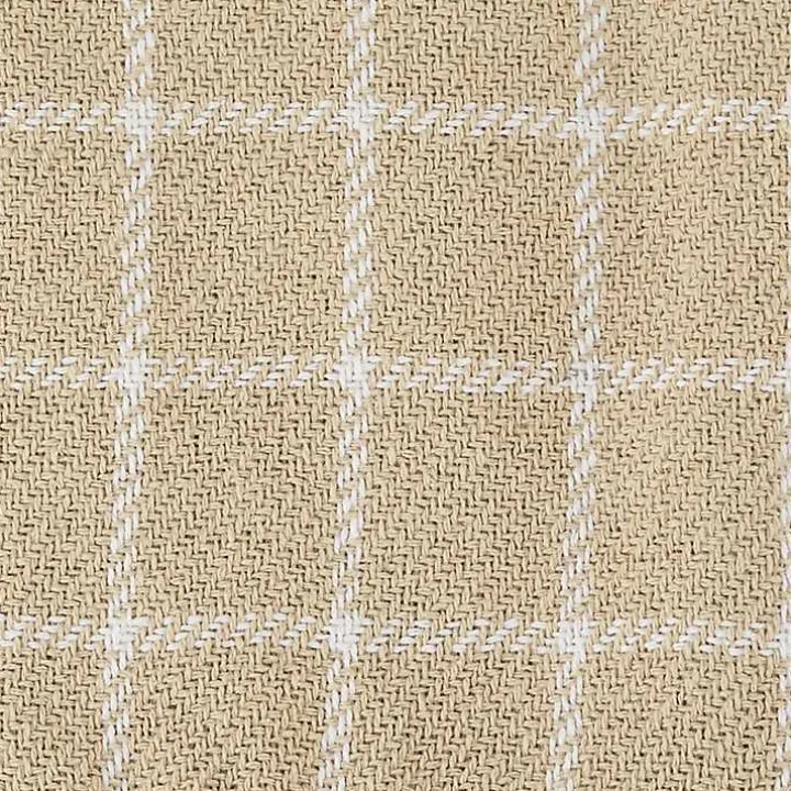Brandy Tan Plaid Fringed Throw