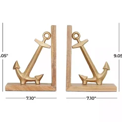 Brass Anchor Bookends, Set of 2