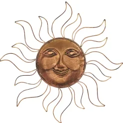 Brass Sun Metal Outdoor Wall Plaque