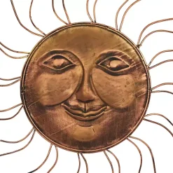 Brass Sun Metal Outdoor Wall Plaque