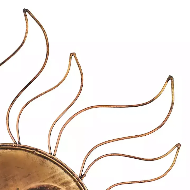 Brass Sun Metal Outdoor Wall Plaque
